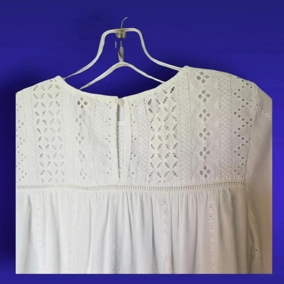 Merona flowy long sleeve blouse size M white - Picture 4 of 10